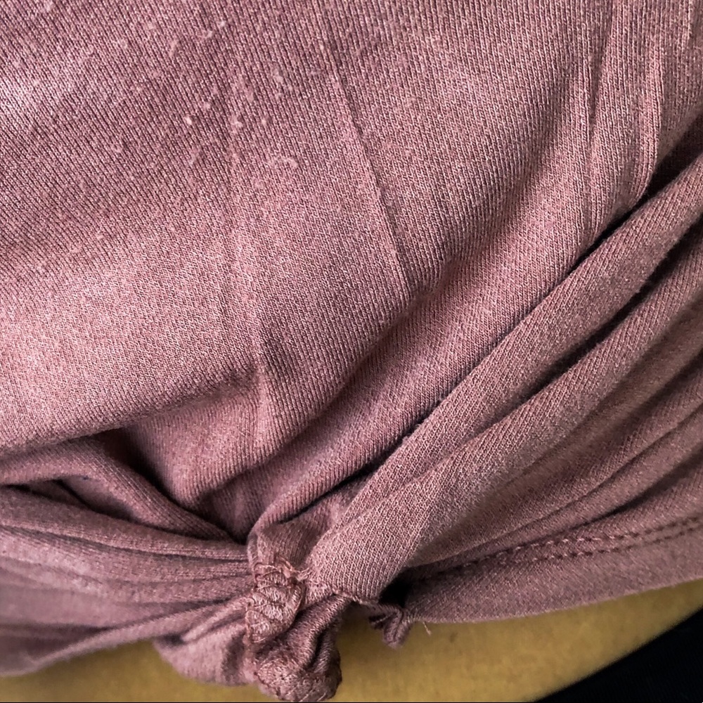 Mind Code mauve twisted crop top pullover long sleeve - Picture 10 of 13